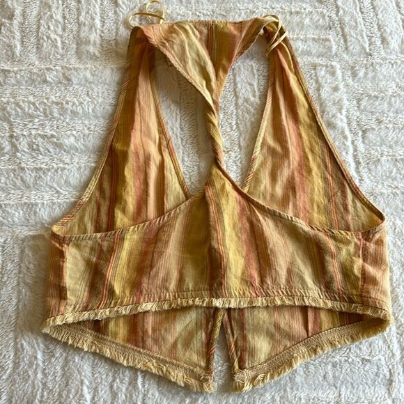 Zara‎ Women's Tan & Yellow striped vest tank Crop-top size xs - Picture 5 of 10